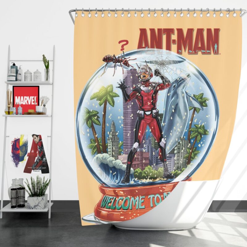 Marvel Comics Ant-Man In Snow Globe Shower Curtains