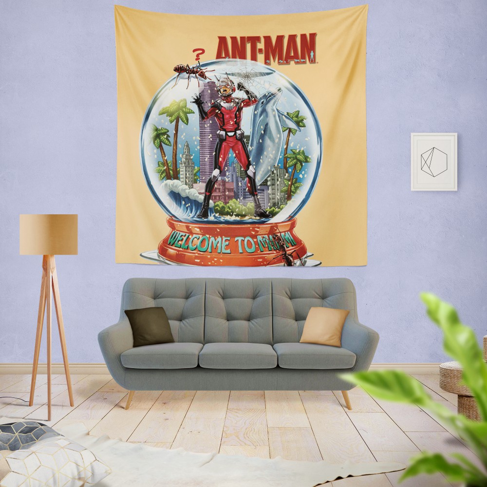 Marvel Comics AntMan In Snow Globe Wall Hanging Tapestrys