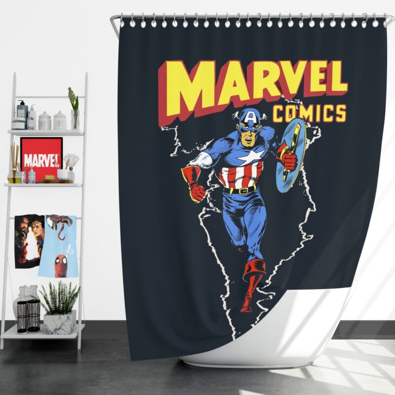 Marvel Comics Captain America Project Rebirth Shower Curtain