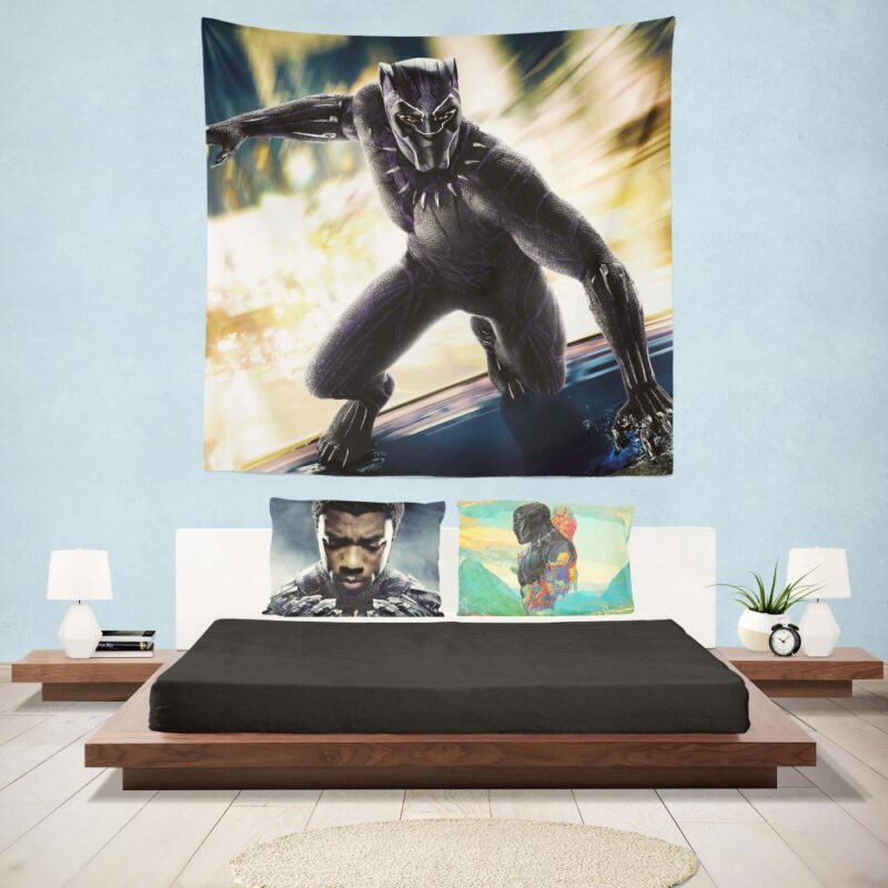 Marvel Comics Superhero Black Panther Print Wall Hanging Tapestry