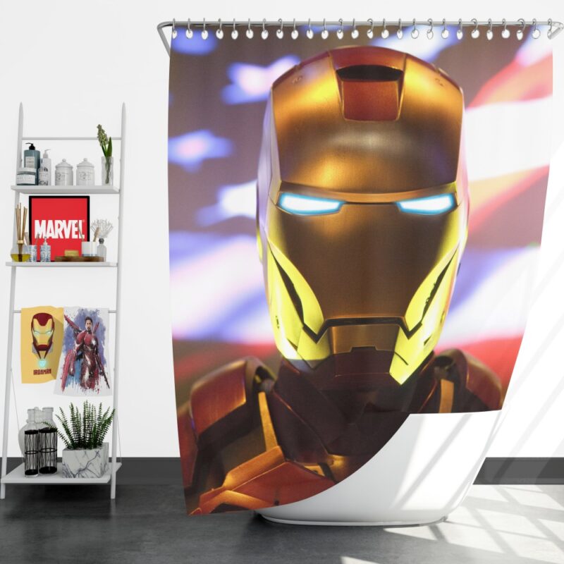Marvel Universe Iron Man American Superhero Shower Curtain