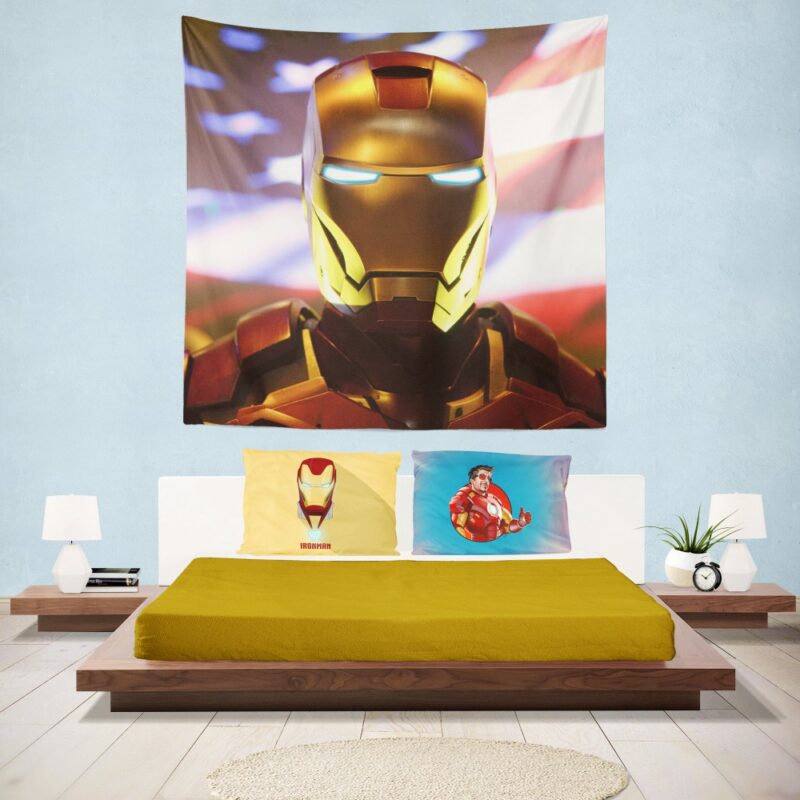 Marvel Universe Iron Man American Superhero Wall Hanging Tapestry