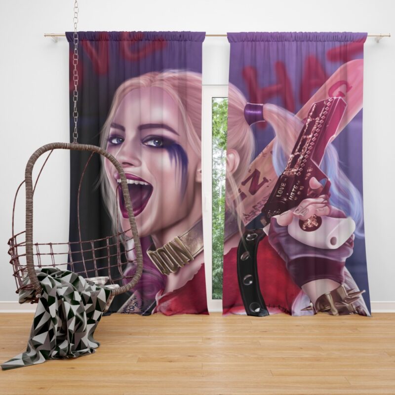 Suicide Squad Harley Quinn Margot Robbie Artistic Curtain