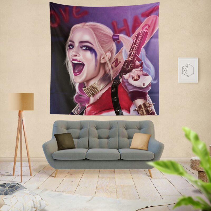Suicide Squad Harley Quinn Margot Robbie Artistic Tapestry