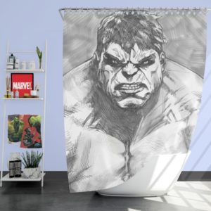 The Hulk Black And White Sketch Shower Curtain