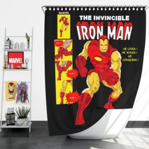 The Invincible Iron Man Marvel Comic Shower Curtain