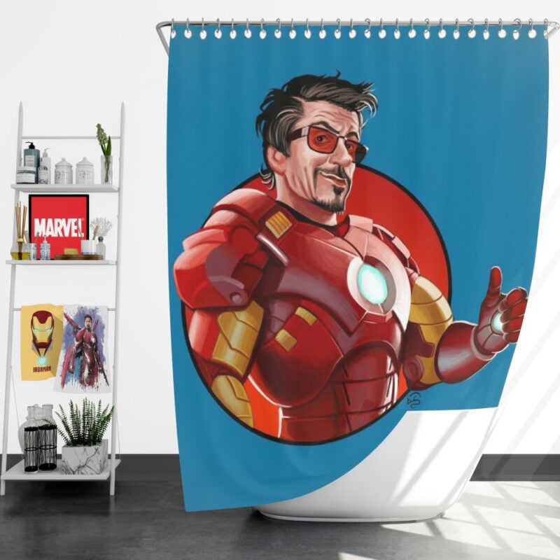 Tony Stark Iron Man Shower Curtain