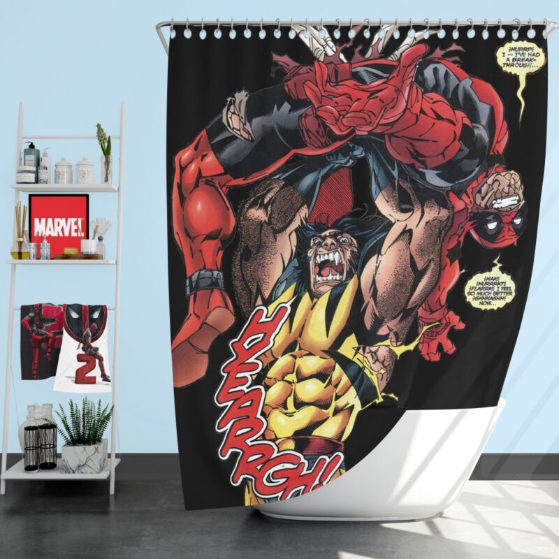 Wolverine vs Deadpool X-Men Origins Wolverine Shower Curtain