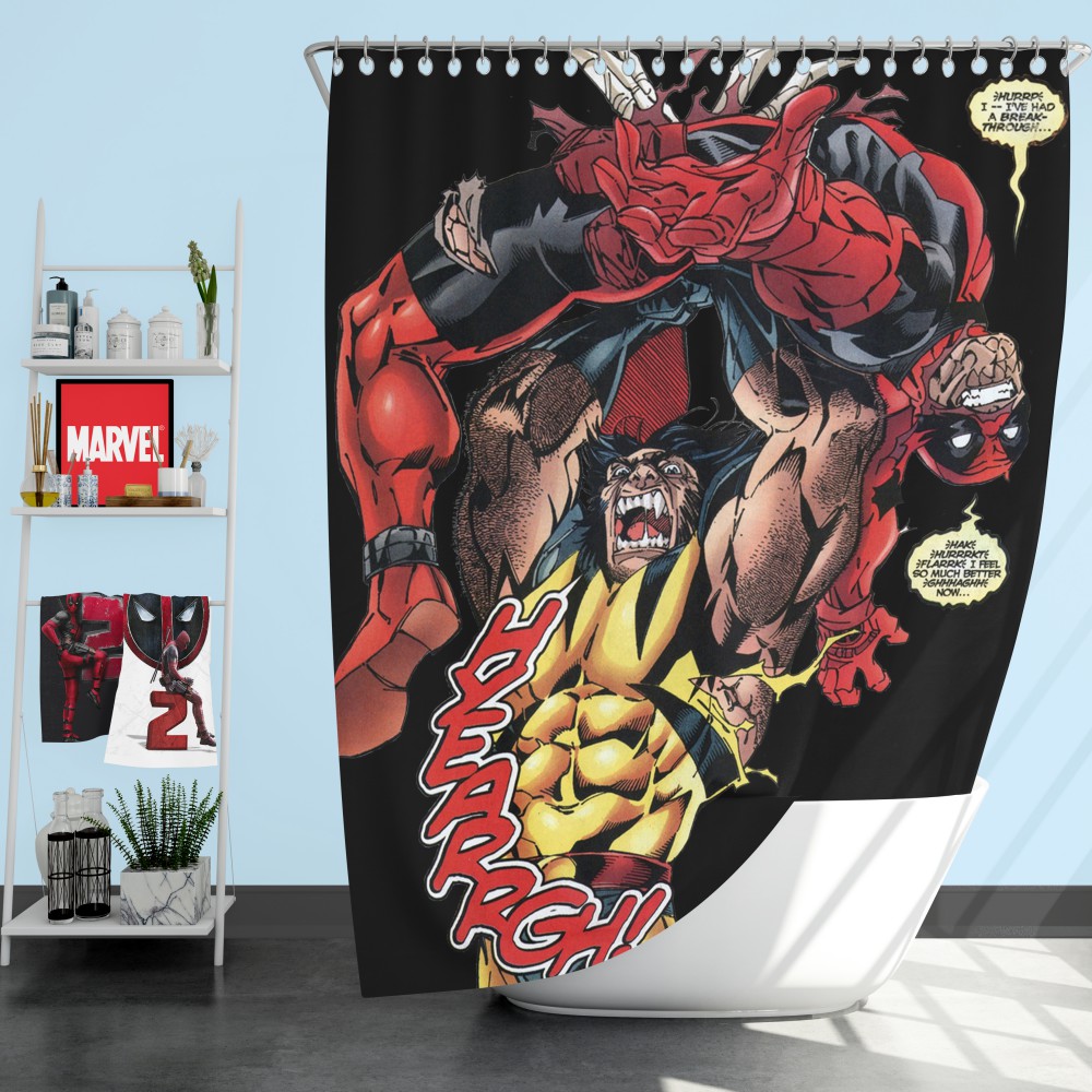 Wolverine Vs Deadpool X Men Origins Wolverine Shower Curtain