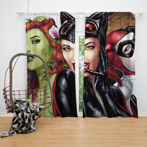 DC Gotham City Sirens Harley Quinn Poison Ivy Catwoman Curtain