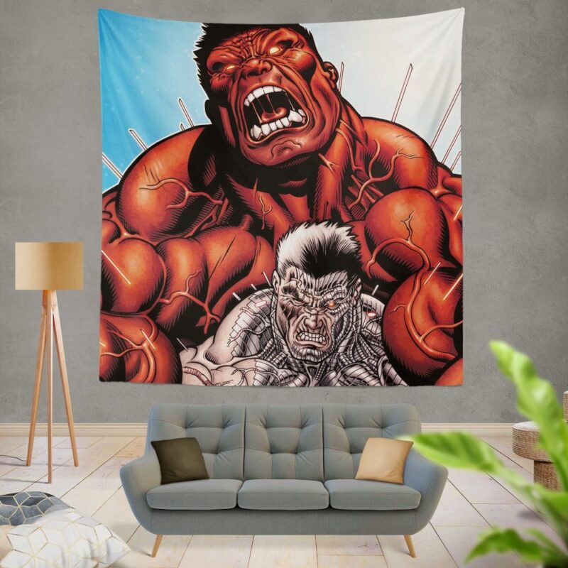 Avengers Red Hulk & Cable Marvel Comics Wall Hanging Tapestry