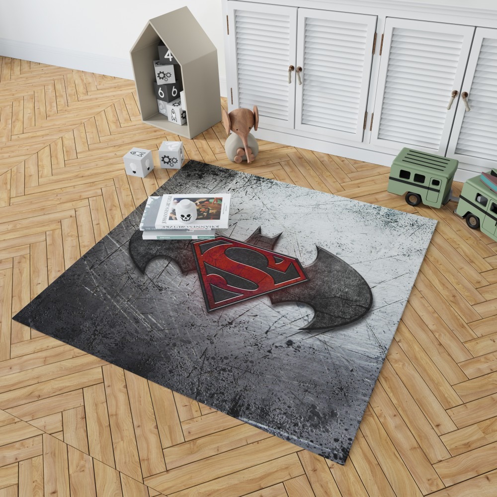 Batman Logo Rug Anti-Slip Large Rug Floor Mat Living Room Bedroom Soft Carpet 