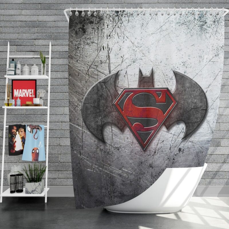 Batman v Superman Dawn of Justice Movie Logo Shower Curtain