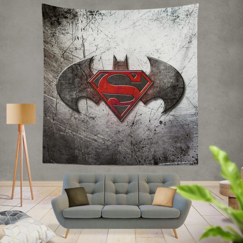 Batman v Superman Dawn of Justice Movie Logo Wall Hanging Tapestry