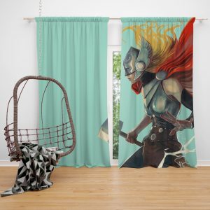 Lady Thor Marvel Comics Bedroom Window Curtain