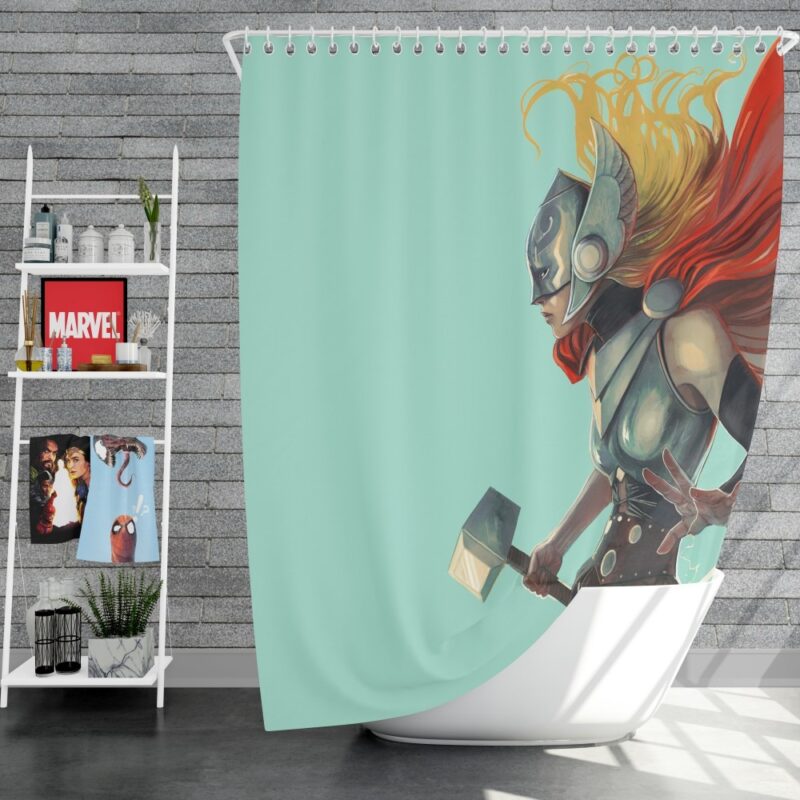 Lady Thor Marvel Comics Shower Curtain