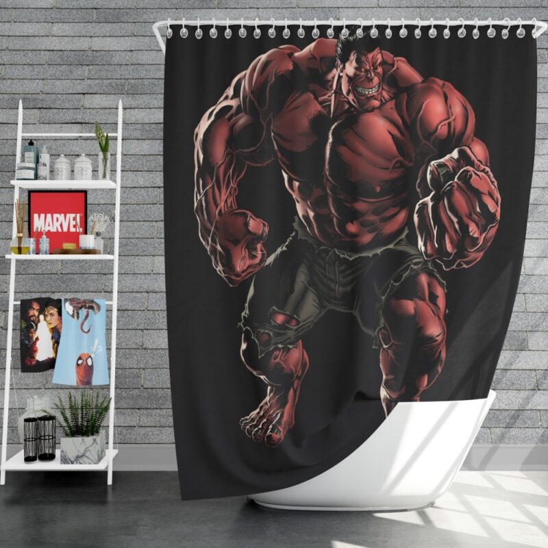 Marvel Comics Red Hulk Hulkbusters Shower Curtain