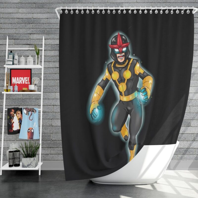 Nova Defenders Marvel Comics Shower Curtain