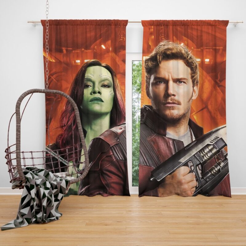 Peter Quill Star Lord Gamora Guardians of the Galaxy Curtain