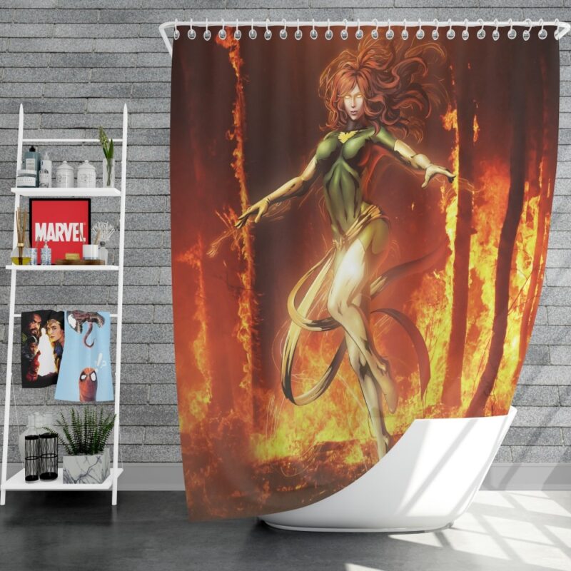 Phoenix Comic in Marvel vs Capcom Fate of Two Worlds Shower Curtain