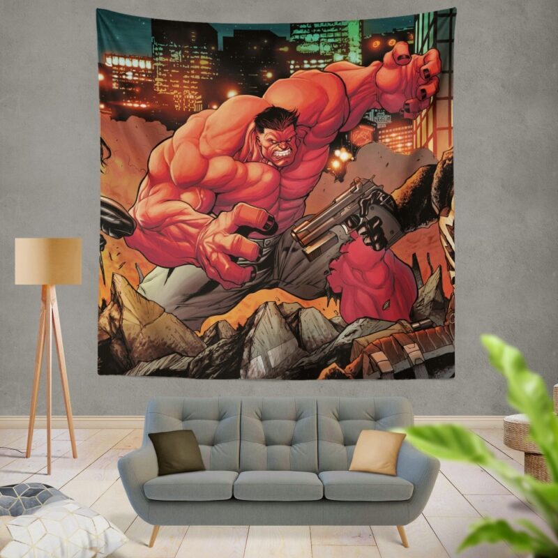Red Hulk Circle of Four X 23 Marvel Comics Wall Hanging Tapestry