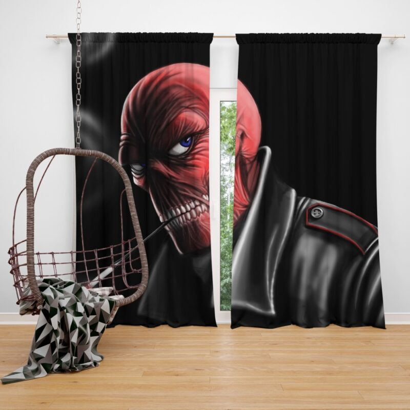Red Skull Nazi Germany HYDRA Marvel Comics Bedroom Window Curtain