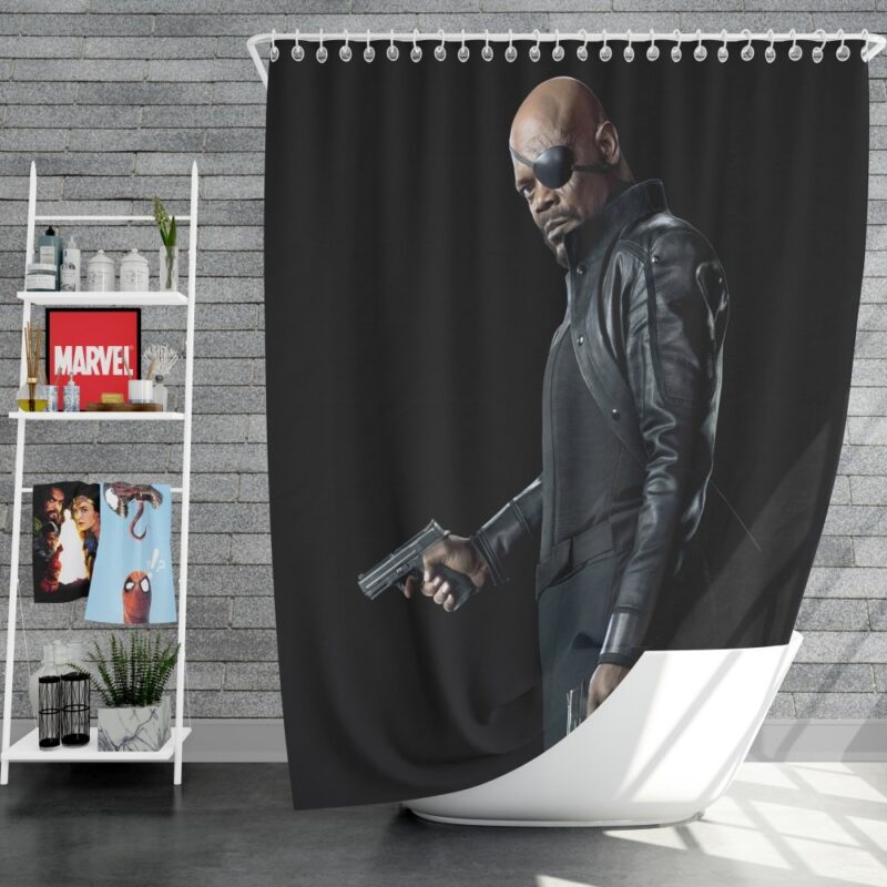 Samuel L Jackson Captain Marvel Avengers Shower Curtain