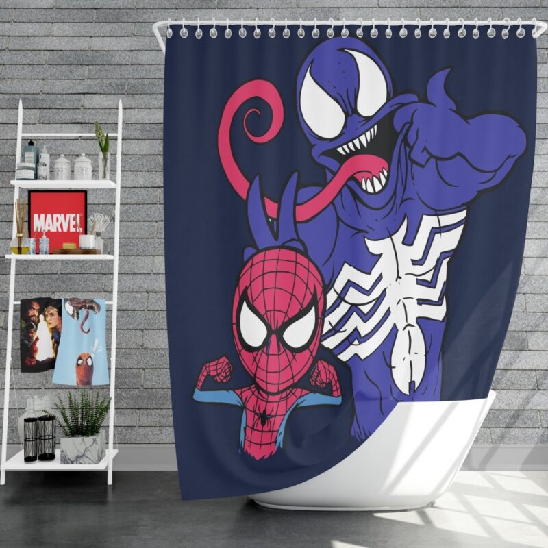 Spider Man & Venom Marvel MCU Artwork Shower Curtain