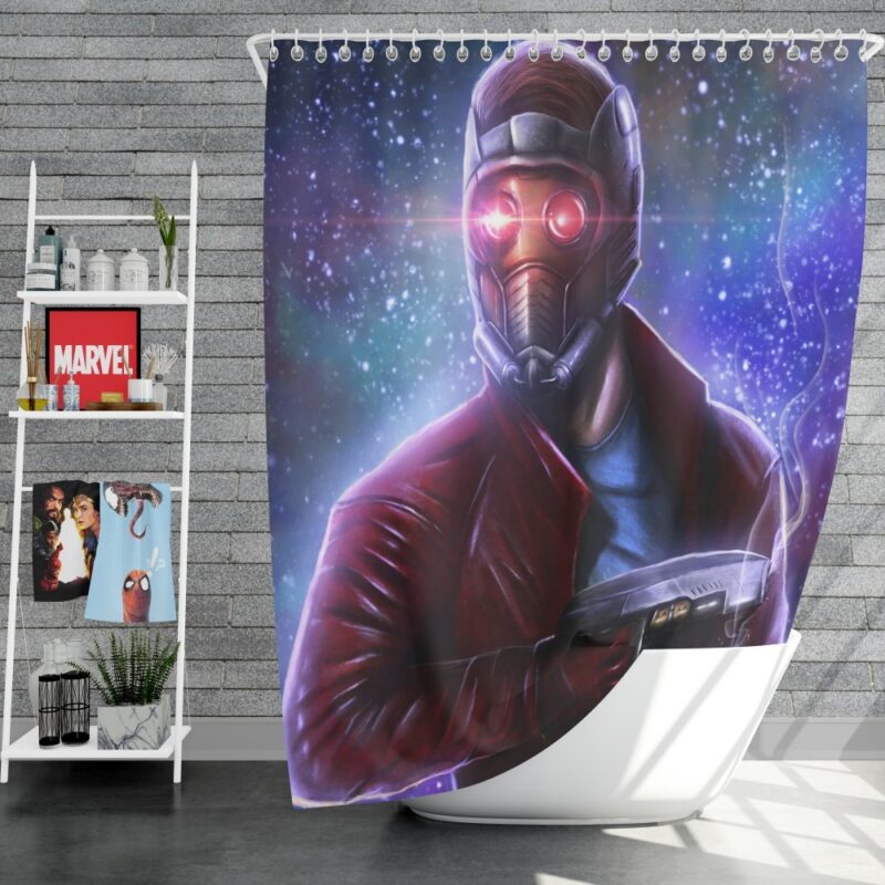 Star Lord Guardians of the Galaxy Artwork Peter Quill Shower Curtain