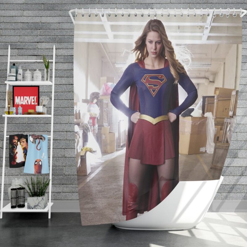 Supergirl Melissa Benoist DC Comics Justice League Shower Curtain