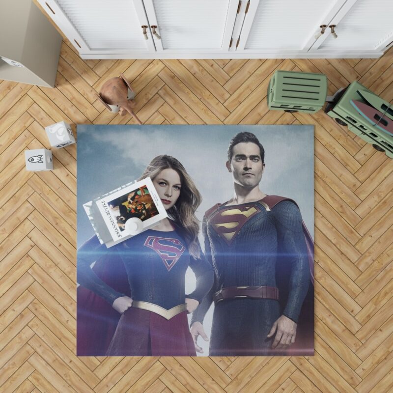 Supergirl and Superman TV Show Melissa Benoist Tyler Hoechlin Rug