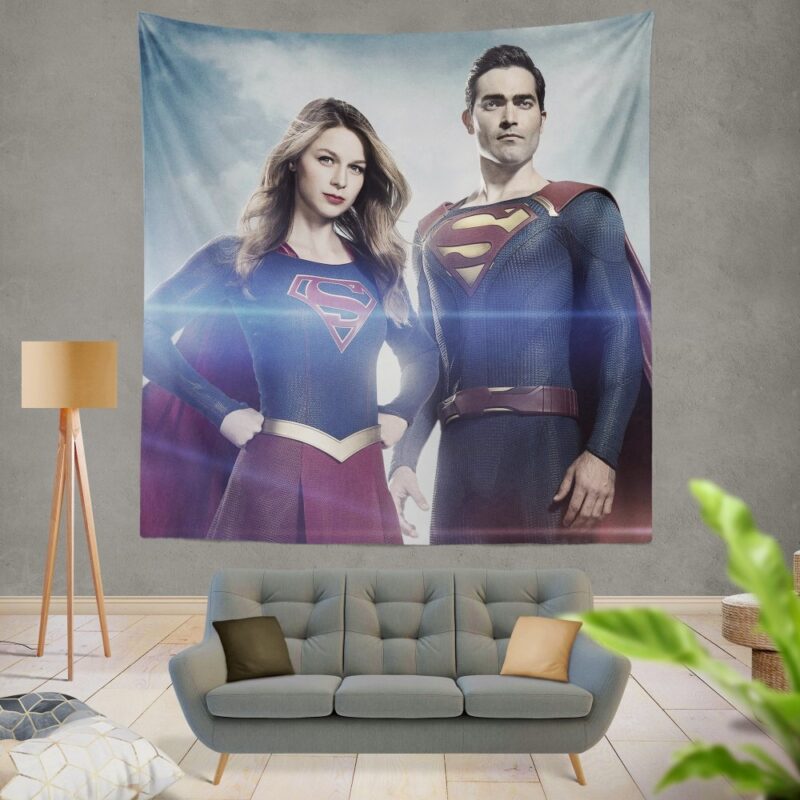 Supergirl and Superman Melissa Benoist Tyler Hoechlin Tapestry