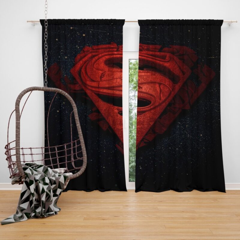Superman Batman DC Comics 3D Logo Bedroom Window Curtain