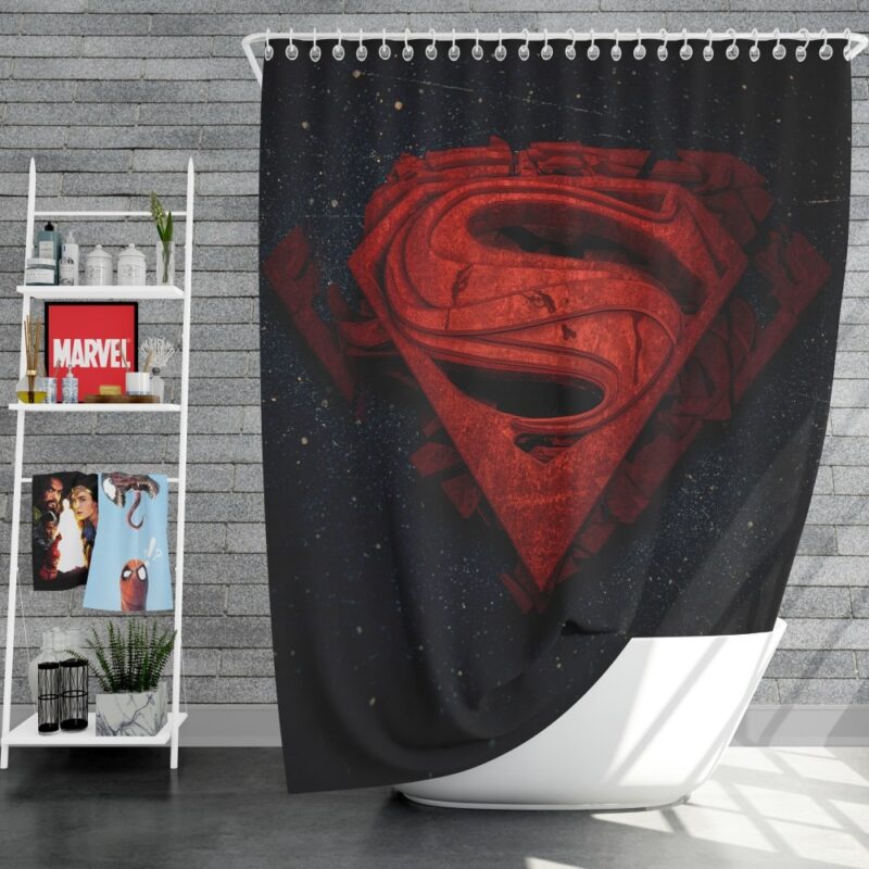 Superman Batman DC Comics 3D Logo Shower Curtain