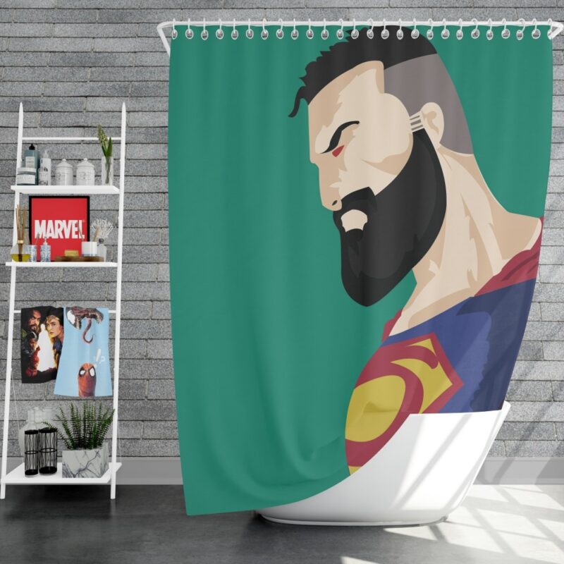 Superman Beard DC Comics Justice League Shower Curtain