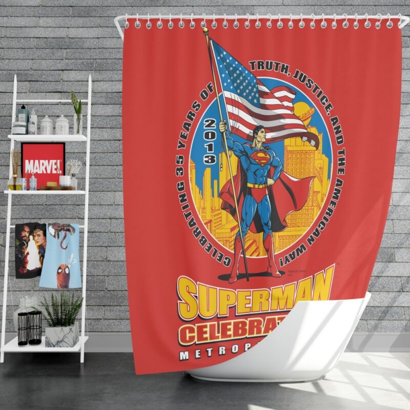 Superman Celebration Metropolis Illinois Shower Curtain