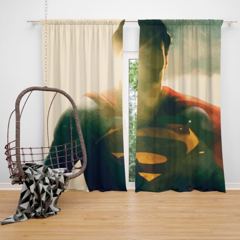 Superman DC Comics Super Hero Bedroom Window Curtain