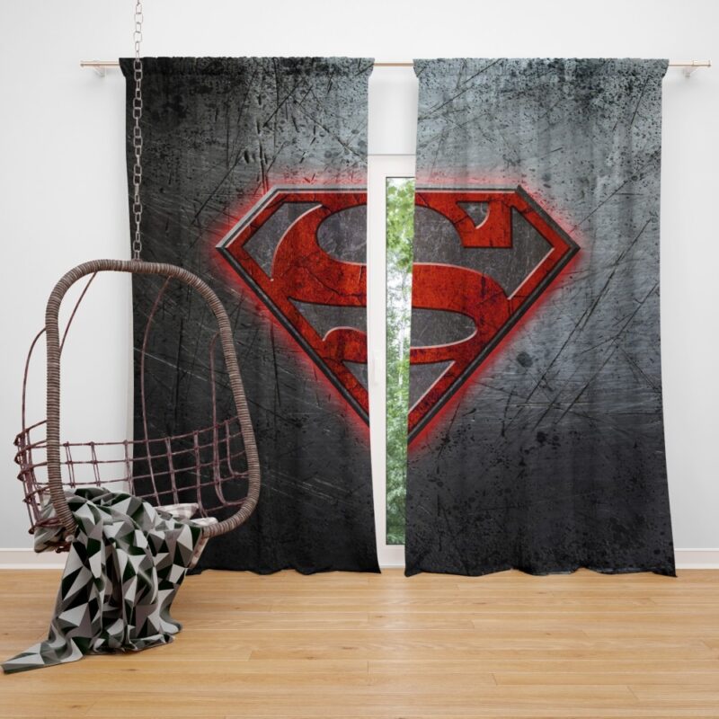 Superman Logo DC Comics Bedroom Window Curtain