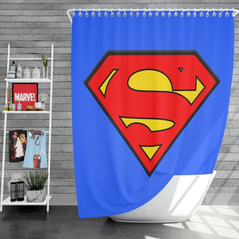 Superman Logo DC Comics Justice League Shower Curtain