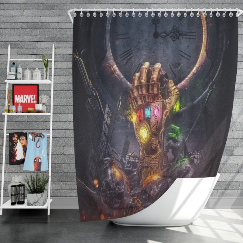 Thanos Infinity Gauntlet & Infinity Stones Shower Curtain