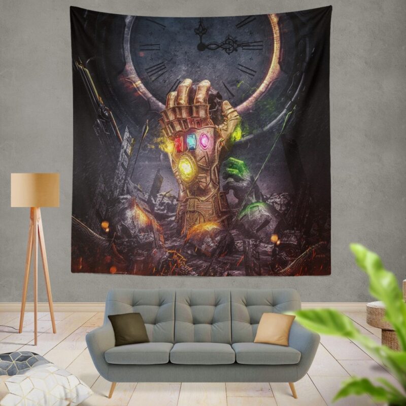 Thanos Infinity Gauntlet & Infinity Stones Wall Hanging Tapestry