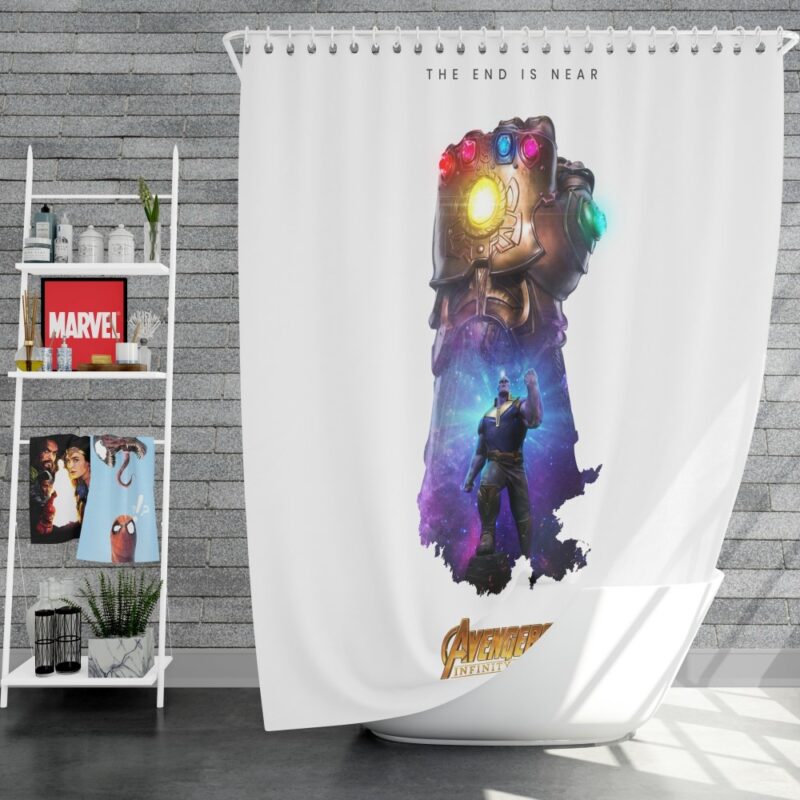 Thanos Infinity Gauntlet Marvel Avengers Infinity War Shower Curtain