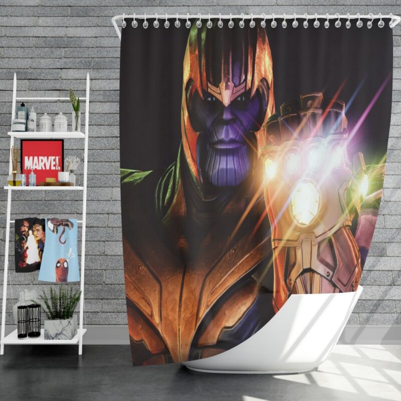 Thanos in Fortnite Video Game Marvel Cinematic Universe Shower Curtain