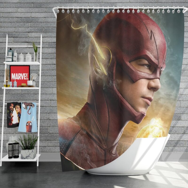 The Flash 2014 TV Show Grant Gustin Barry Allen Shower Curtain