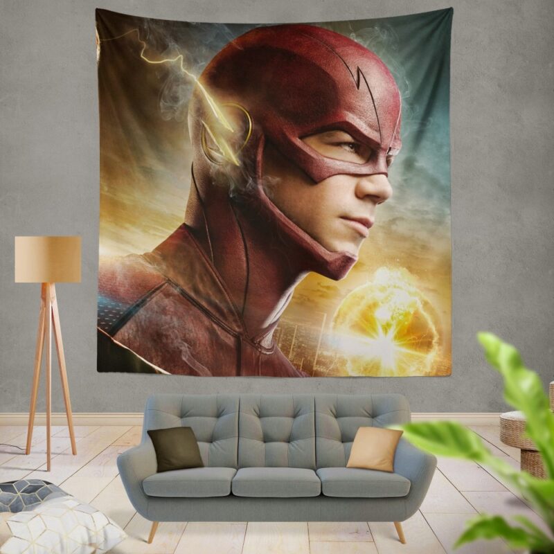 The Flash 2014 TV Show Grant Gustin Barry Allen Wall Hanging Tapestry
