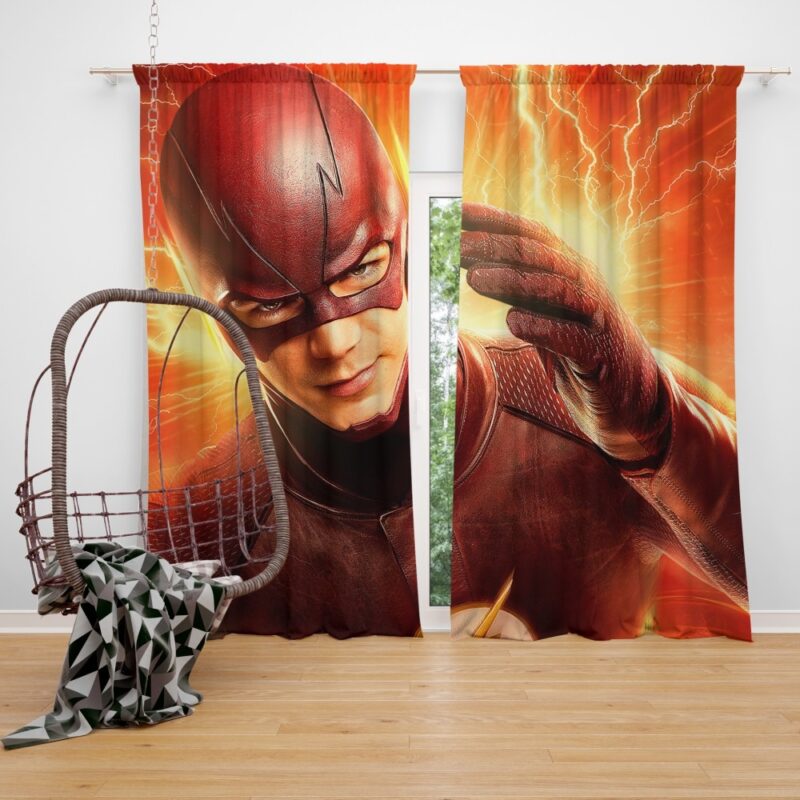 The Flash Season 2 Grant Gustin Barry Allen Bedroom Window Curtain