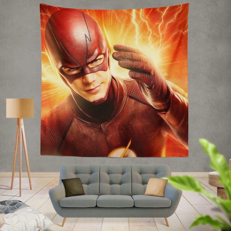 The Flash Season 2 Grant Gustin Barry Allen Wall Hanging Tapestry