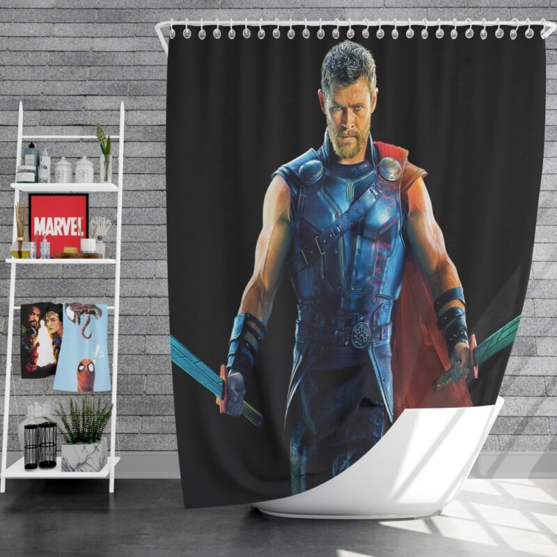 Thor Ragnarok Warriors Three Chris Hemsworth Shower Curtain