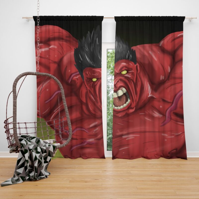 Thunderbolt Ross Red Hulk Marvel Comics Bedroom Window Curtain