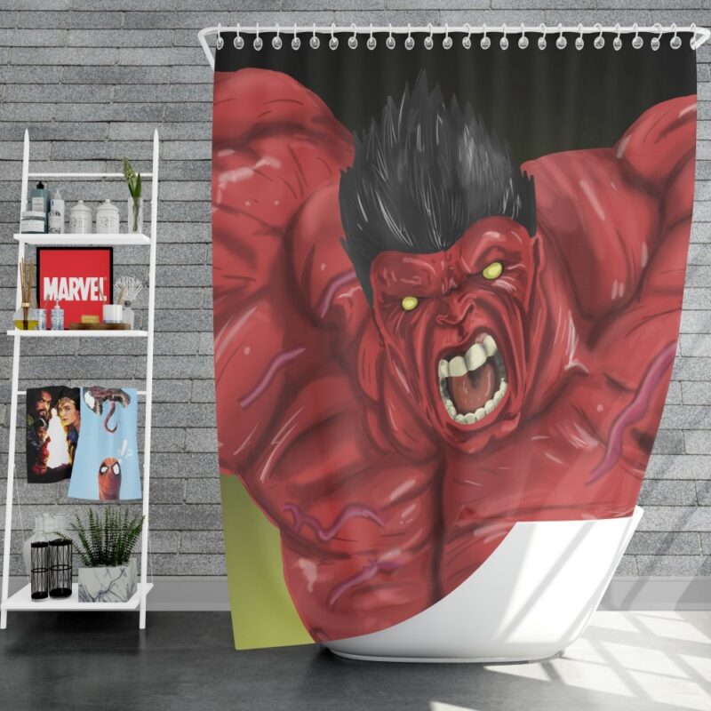 Thunderbolt Ross Red Hulk Marvel Comics Shower Curtain
